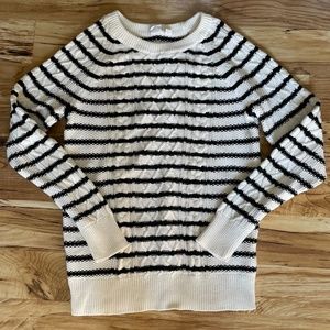Gap Cable Crew Neck Sweater Ivory/Navy XS
